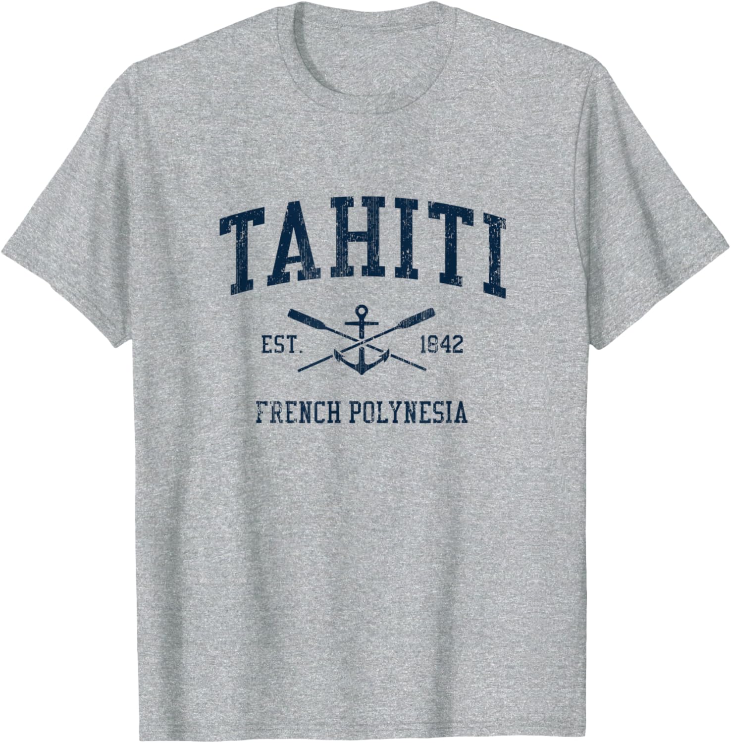 Tahiti Vintage Navy Crossed Oars Boat Anchor