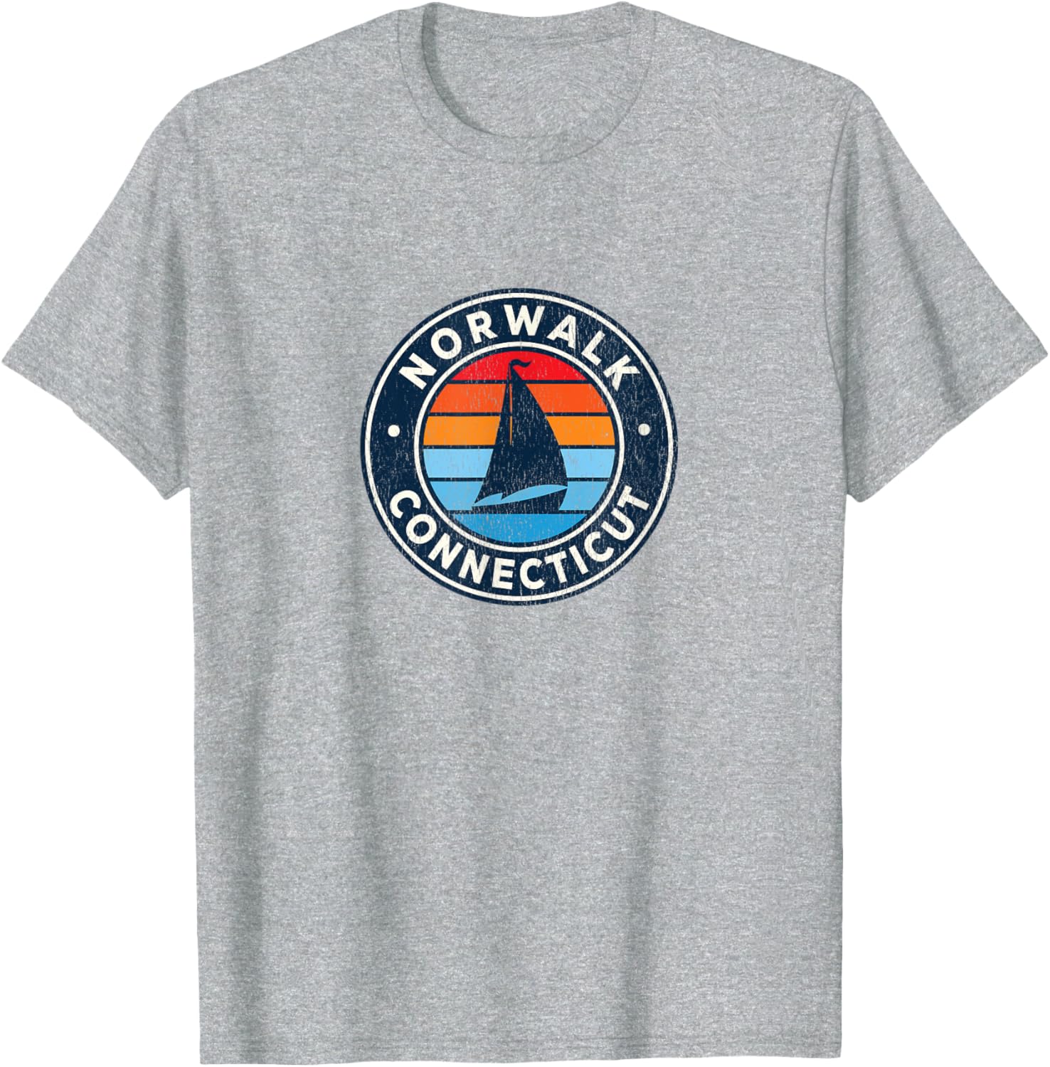 Norwalk Connecticut Ct Vintage Sailboat Retro 70S