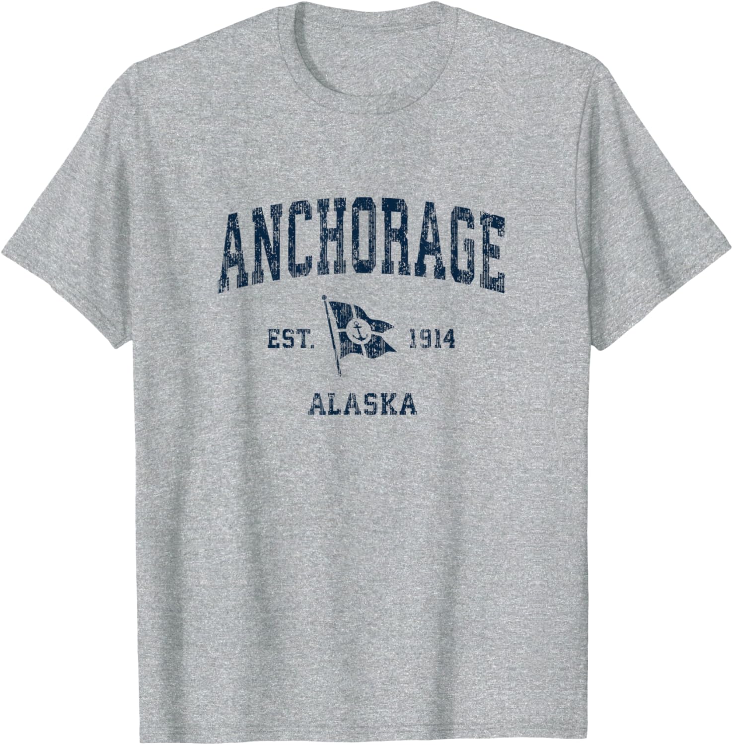 Anchorage Ak Vintage Sports Navy Boat Anchor Flag