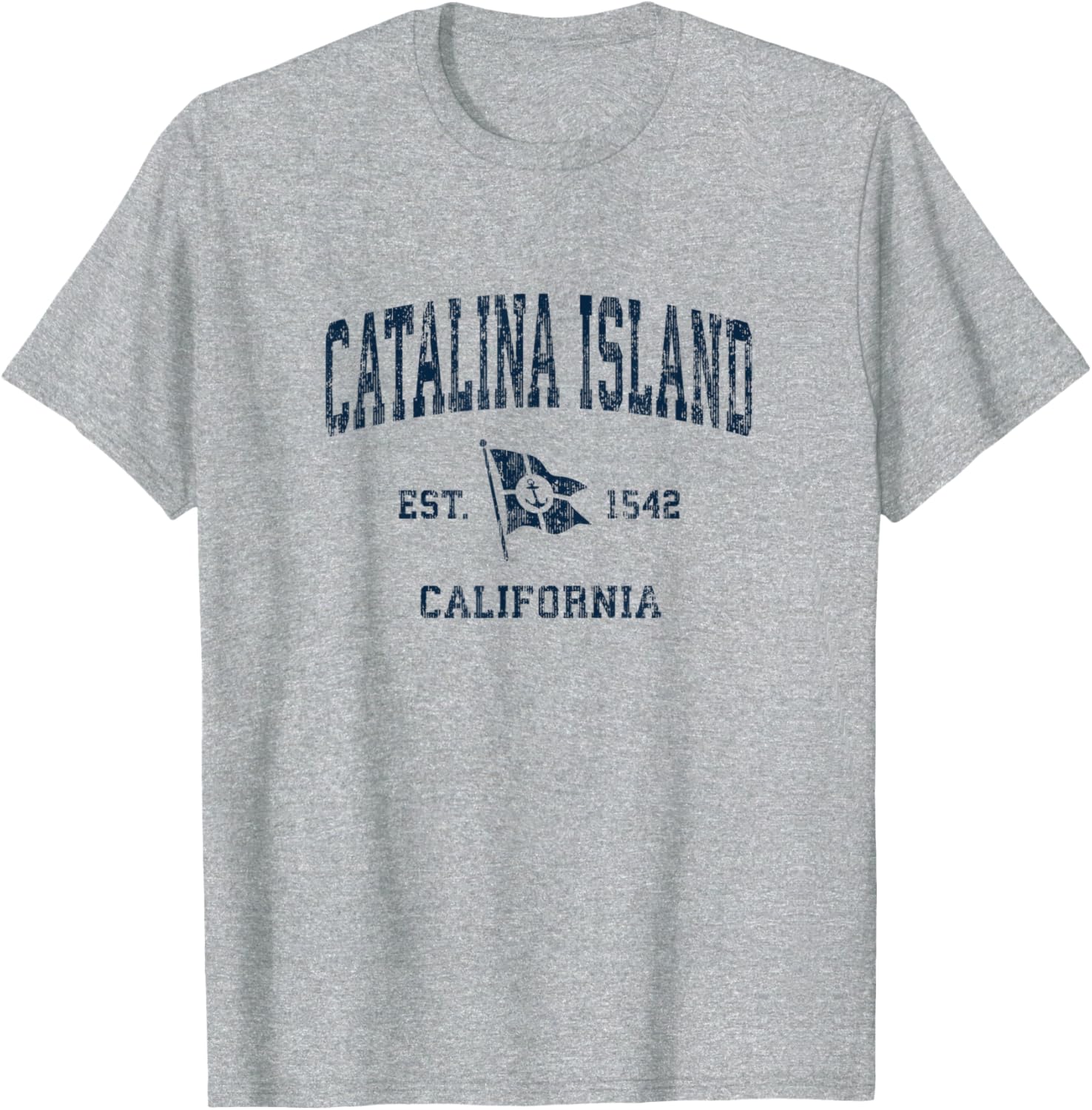 Catalina Island Ca Vintage Sports Navy Boat Anchor