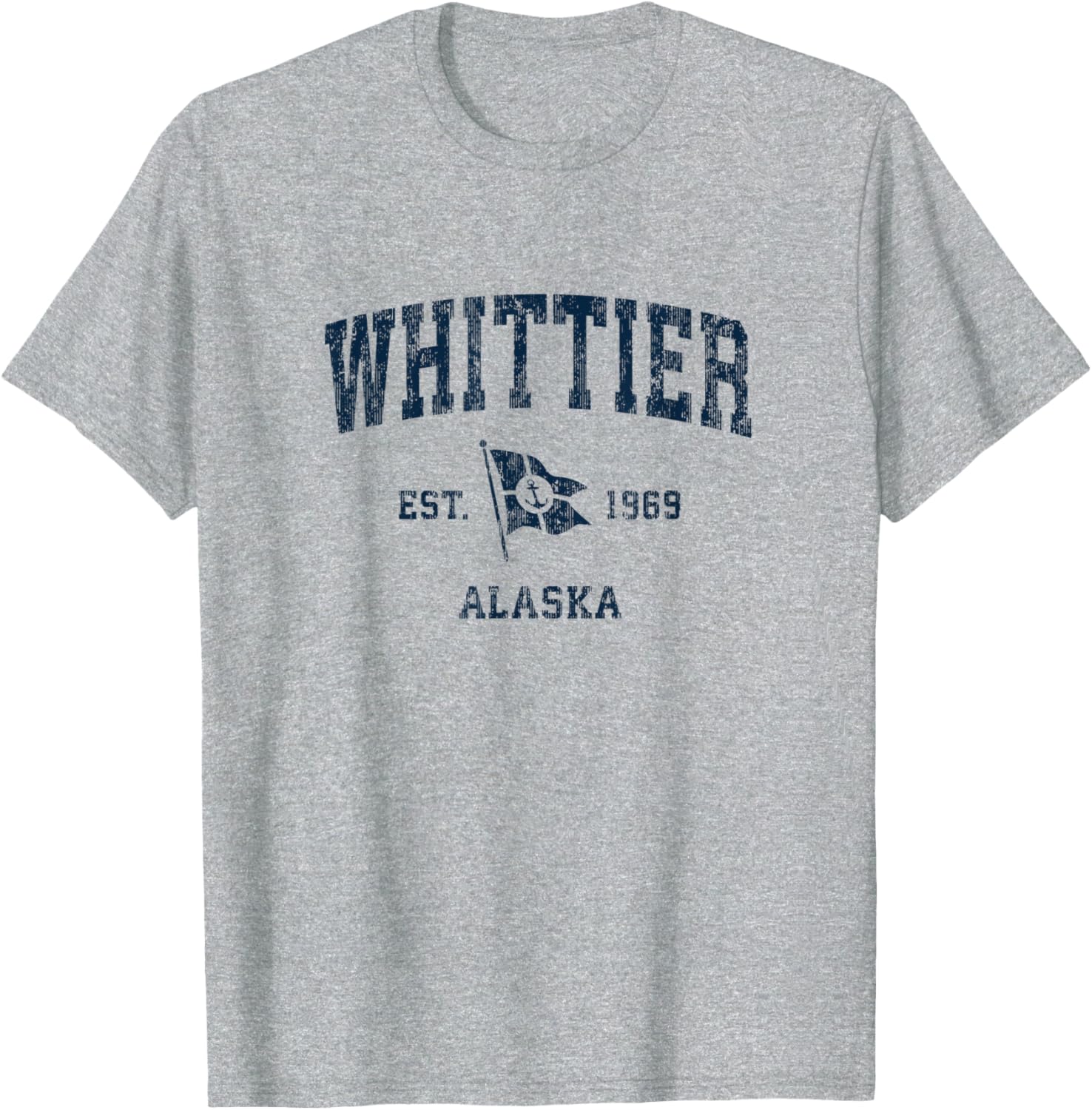 Whittier Ak Vintage Sports Navy Boat Anchor Flag