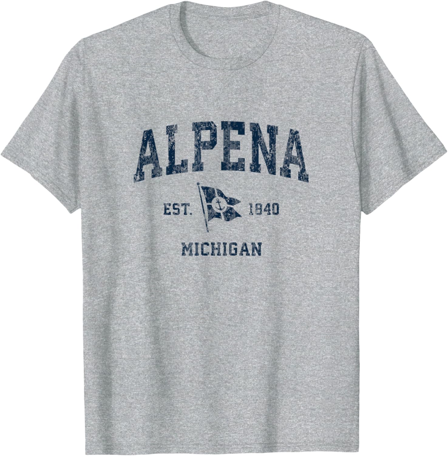 Alpena Mi Vintage Sports Navy Boat Anchor Flag