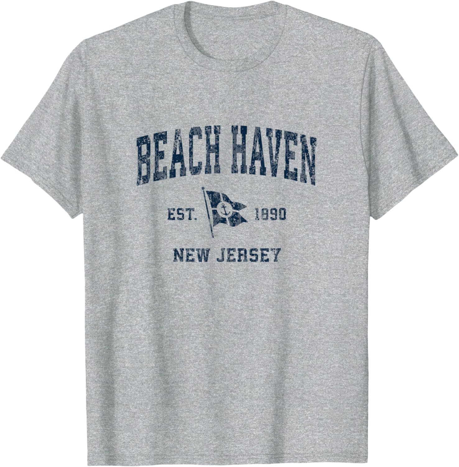 Beach Haven Nj Vintage Sports Navy Boat Anchor