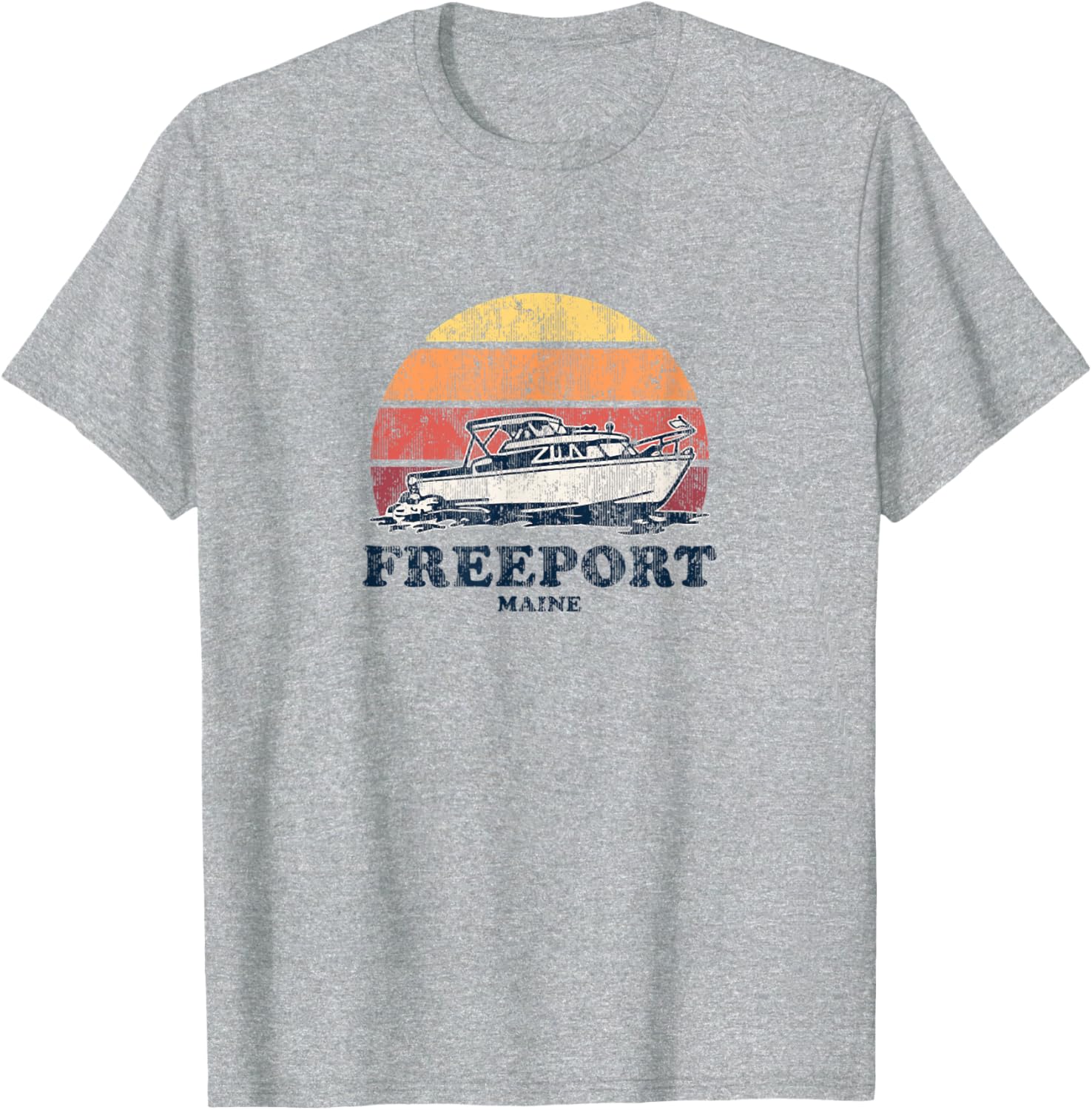 Freeport Me Vintage Boating 70S Retro Boat Design