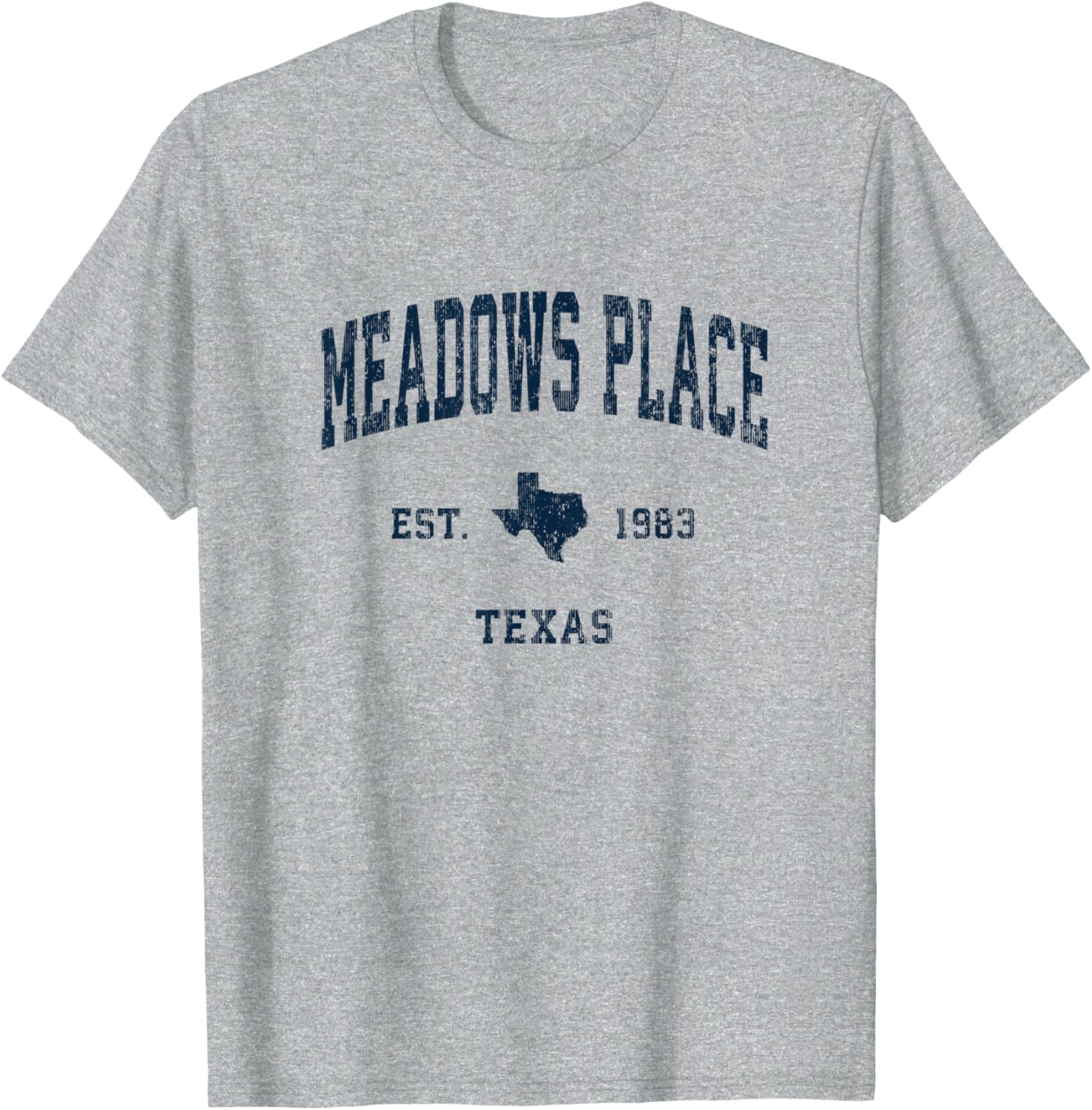 Meadows Place Texas TX Vintage Athletic Navy Sports Design