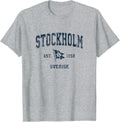 Stockholm Sweden Vintage Sports Navy Boat Anchor Flag