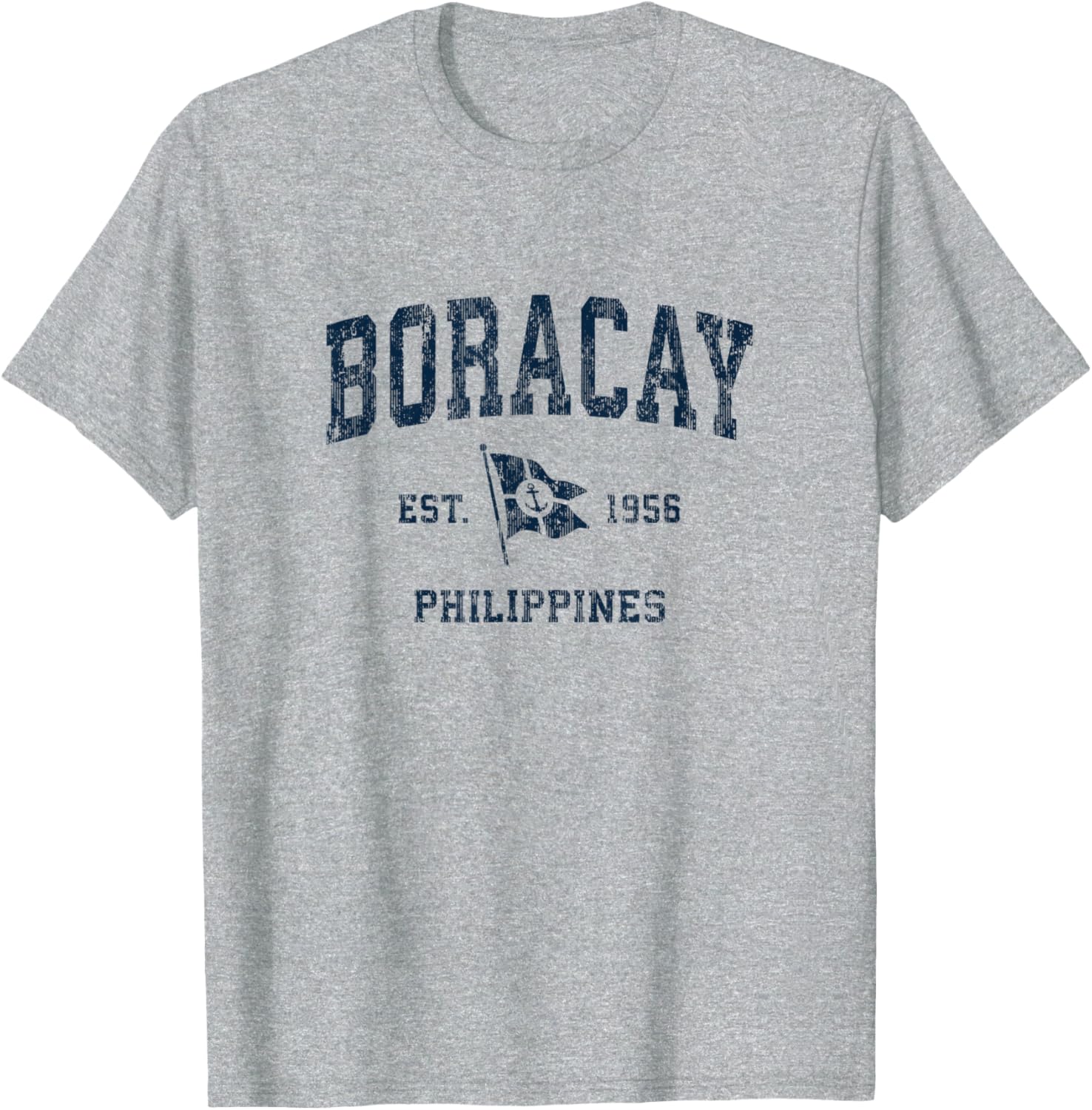 Boracay Philippines Vintage Sports Navy Boat Anchor Flag