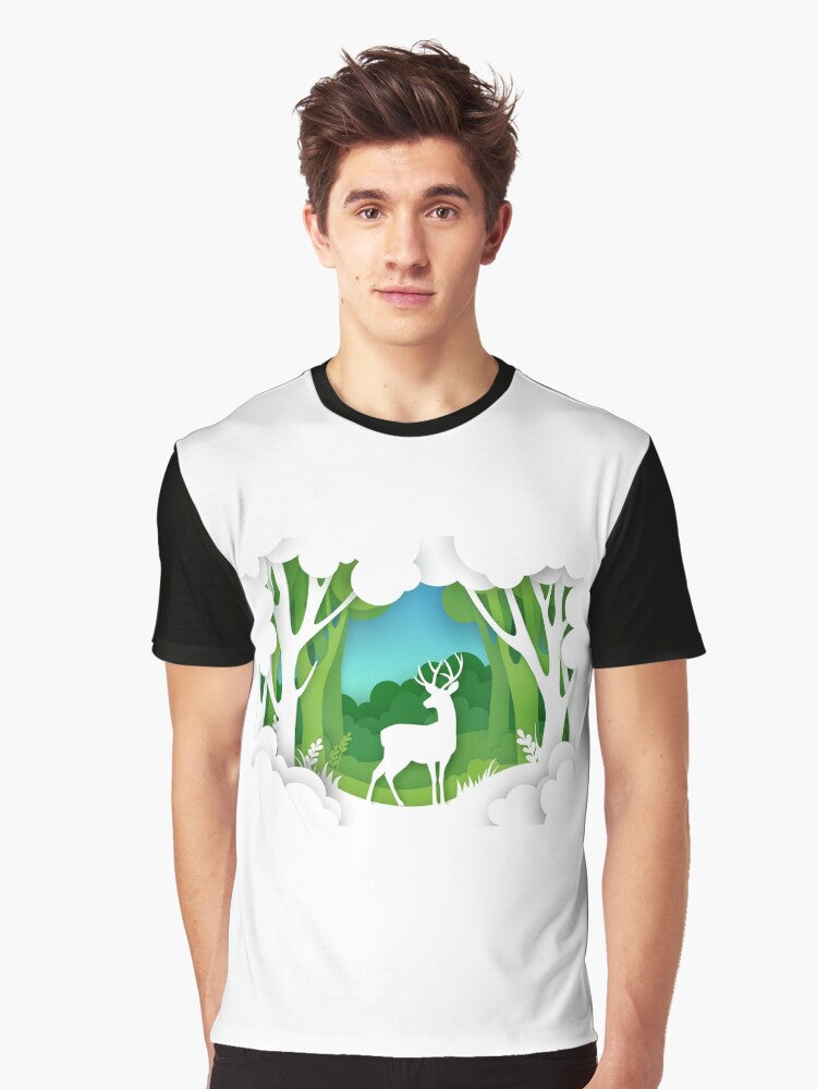 Deer Papercutting Template Graphic T-Shirt