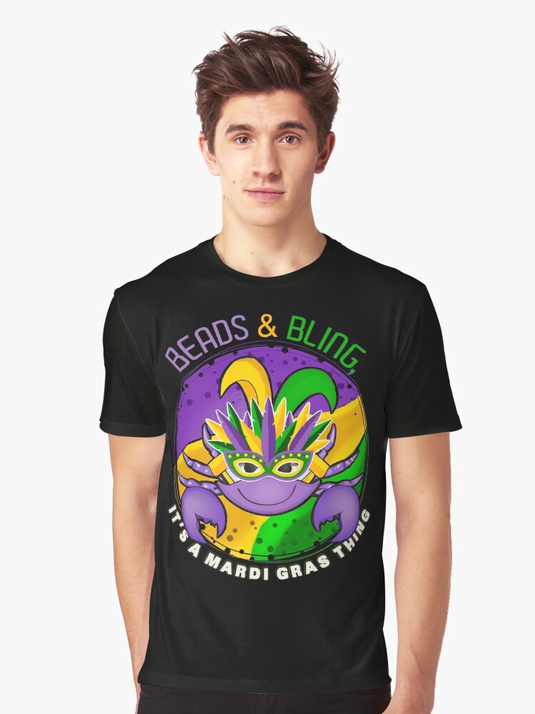 Beads And Bling Is A Mardi Gras Thing V2 Graphic T Shirt T Shirt Premium Print