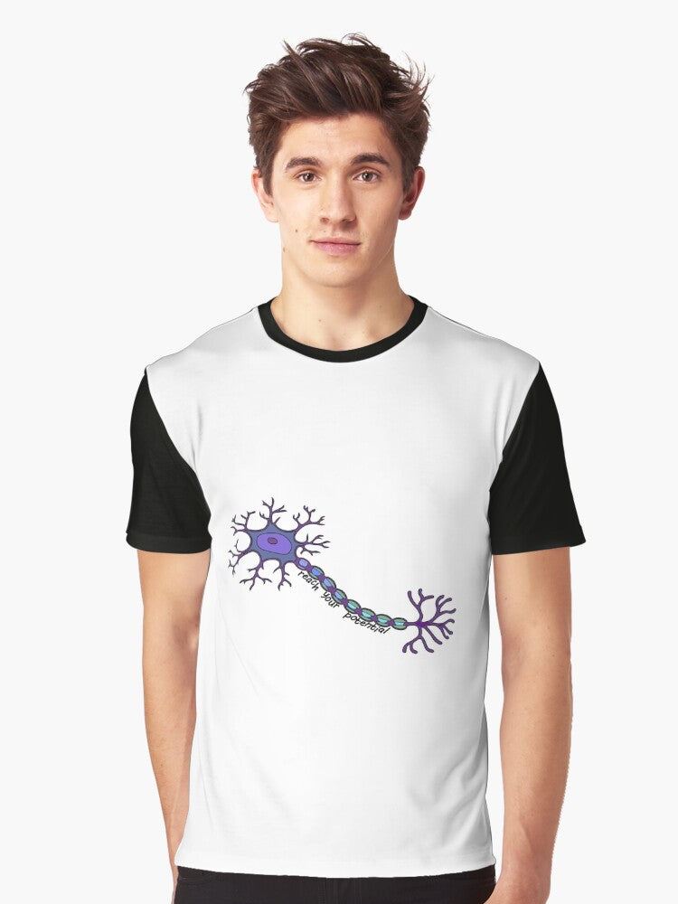 Reach Your Potential - Neuron Brain Motivation Graphic T-Shirt