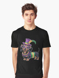 Mardi Gras Dog Costume Mardi Gras Mask Dachshund Graphic T Shirt T Shirt Premium Print