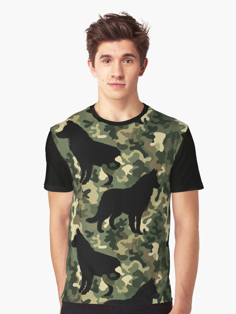 Bold Army Dog Camouflage Texture - Dads Day Gifts Graphic T-Shirt