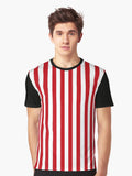 Red Striped Design Graphic T-Shirt | Graphic T-Shirt for Unisex