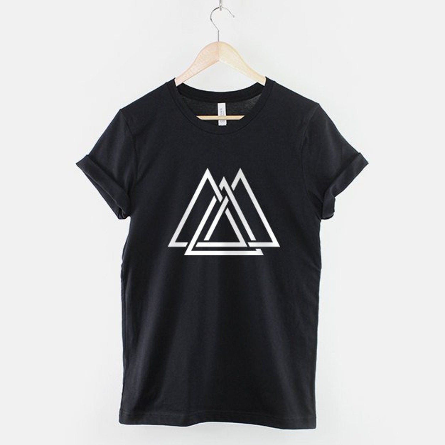 Geometric Interlocking Triangle Maze Shapes Hipster T-Shirt