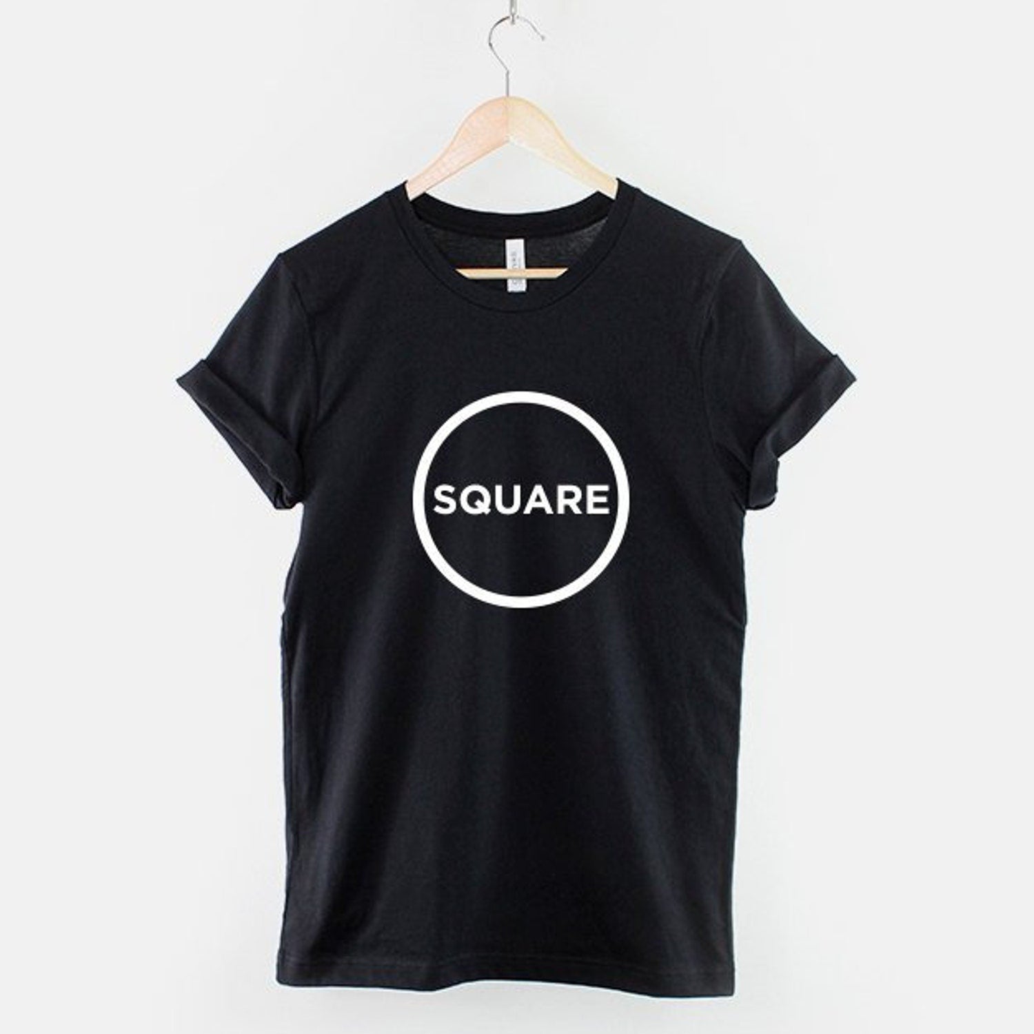 Mens Minimalist T-Shirt: Square Circle Graphic Tee