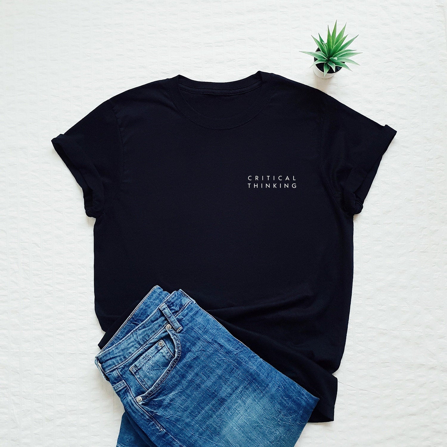 Funny shirt, smart pocket T-shirt, critical thinking, student, studying, school, minimalist, minimalism, freedom, gift tee