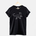 Minimalist Velociraptor T-Shirt: Jurassic Dinosaur Print