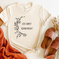 Live Simply Bloom Wildly T-Shirt, Boho Floral Shirt, Boho T-Shirt, Minimalist T-Shirt