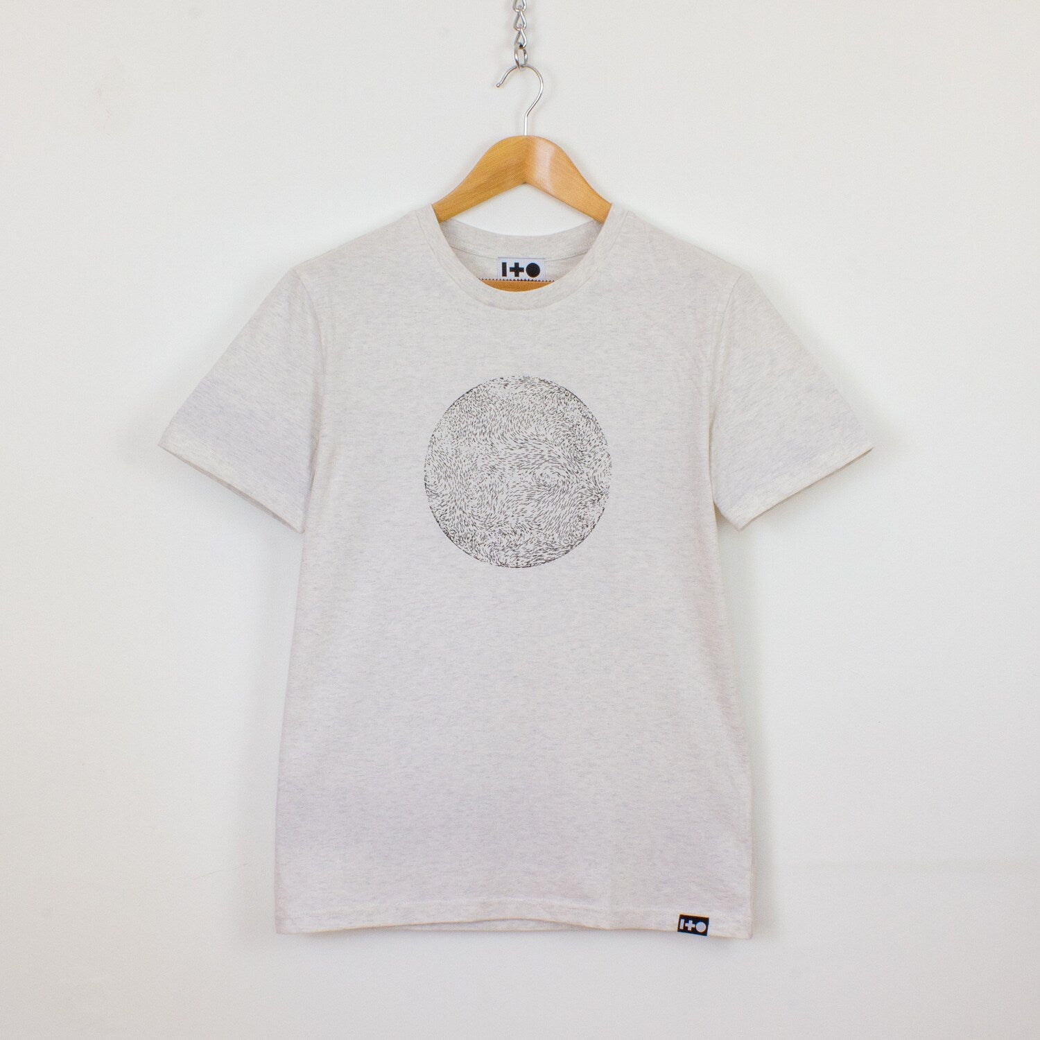 Generative Flow Pattern T-shirt - Abstract Graphic Tshirt, Organic Cotton, Off white shirt, Natural Science design, Earth Moon