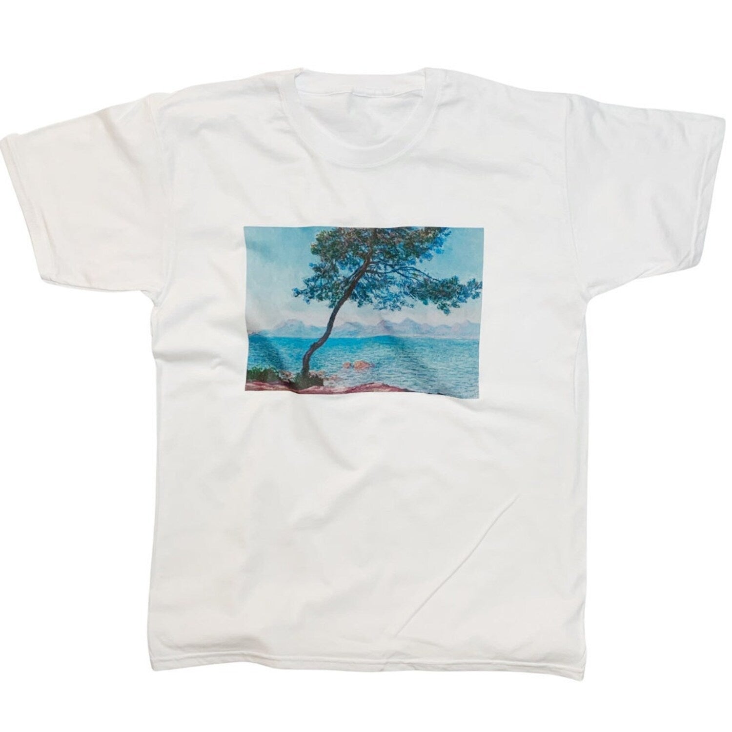 Claude Monet Vintage Aesthetic Antitbes T-Shirt Nature Iconic Summer Sea Landscape Art White Black