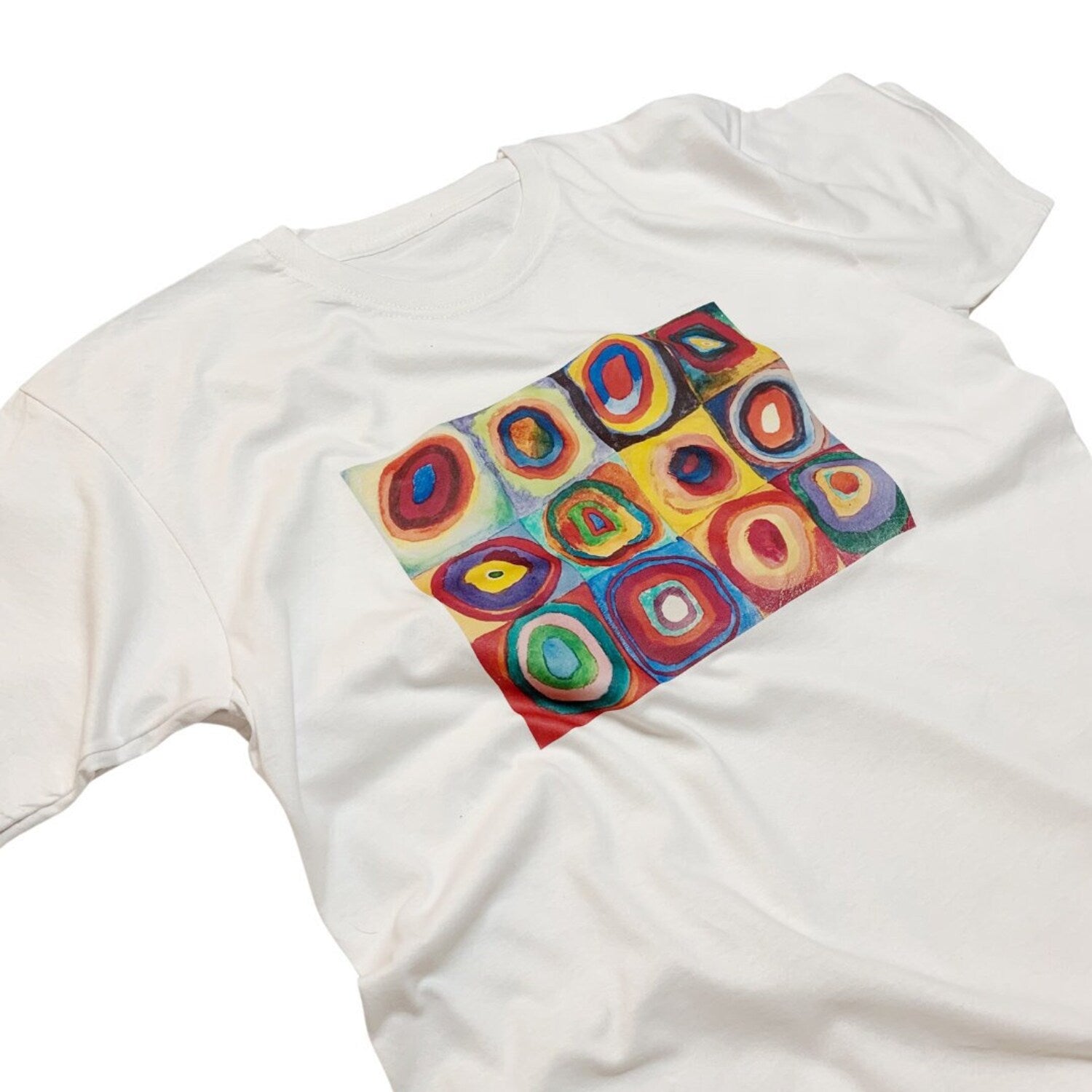 Kandinsky Squares Concentric Circles T-Shirt, Hippie Colorful Art Print