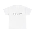 Comfy White Tee, Unisex Heavy Cotton Unique Art Print Minimalist T-shirt, Handmade Gift