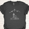 Outdoor T-Shirt Life Is Wanderful | Hiking Dog Lover Shirt | Unisex Wanderlust Design | Gift for Nature Lovers, Dog Owners and Outdoor Fans