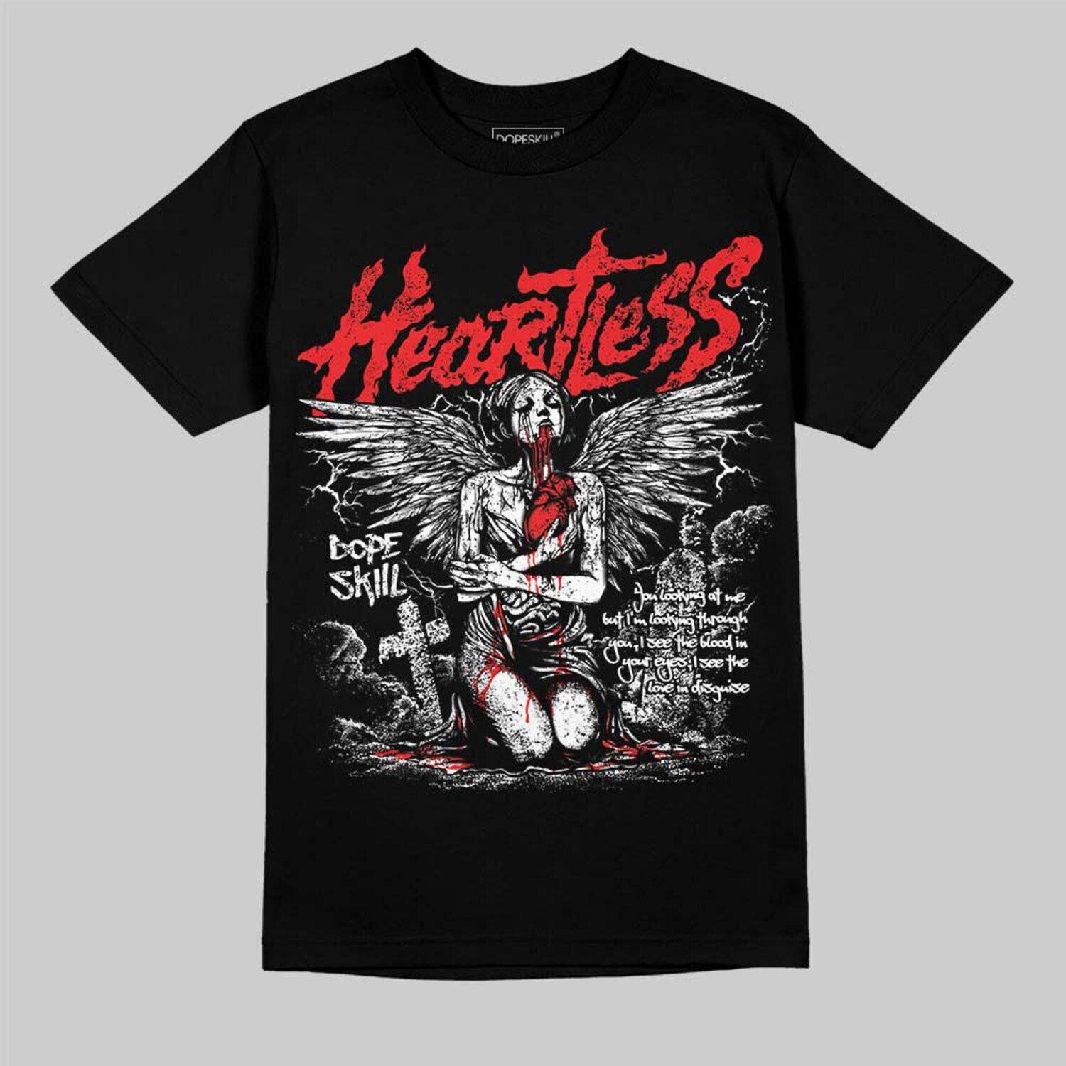 Halloween Streetwear Graphic Tee, Black White Collection Unisex Graphic Tshirt, DopeSkill Shirt To Match Sneaker, Hip Hop Shirt Heartless