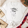 Saturn Graphic T-Shirt, Minimalist Space Design