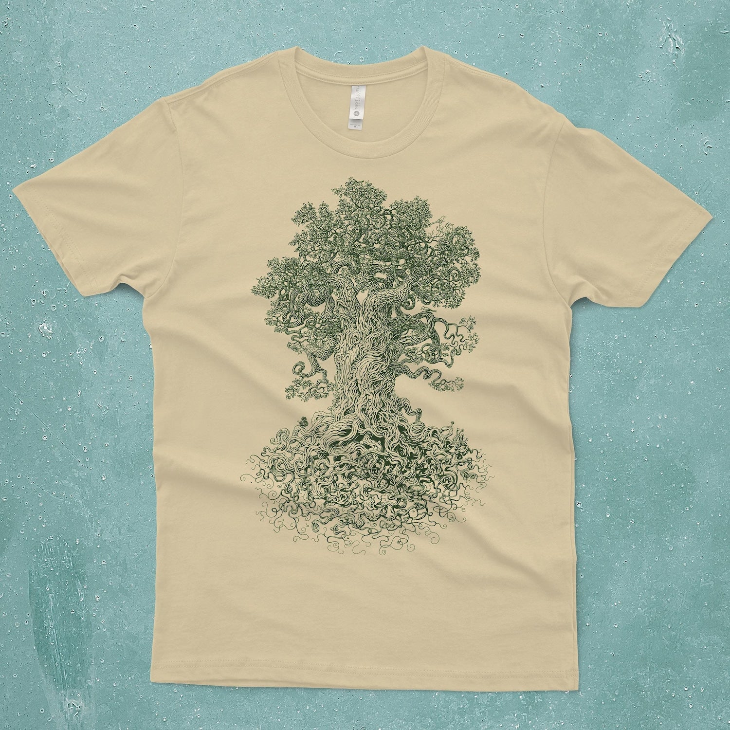 Gnarled Tree Graphic Tee, Hand Screen Printed Tree of Life Cotton T-Shirt