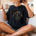 Mystic Dragon and Moon T-Shirt: Celestial Graphic Tee