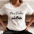 India Minimalist T-shirt, New Delhi Skyline Tee, Travel Souvenir Tourism Wanderlust Top