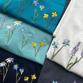 Wildflowers - Embroidered Organic Cotton Unisex T-shirt