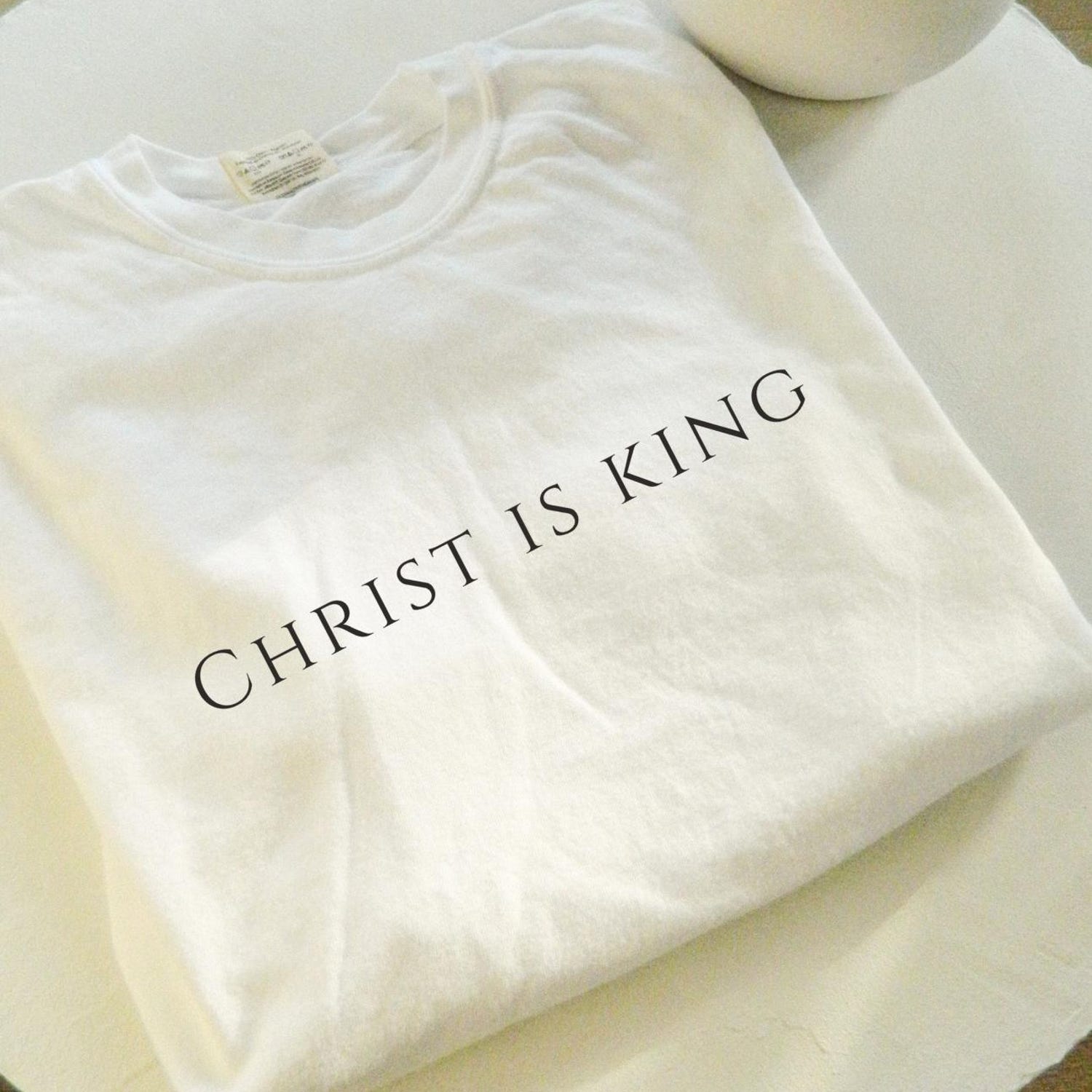 Christ Is King Minimalist T-shirt, Comfort Colors 1717 Religious Christian Tee, Comfortable Unisex Top, Minimal Design