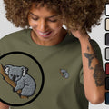 Koala Organic Embroidered Unisex T-Shirt Minimal Animal Design