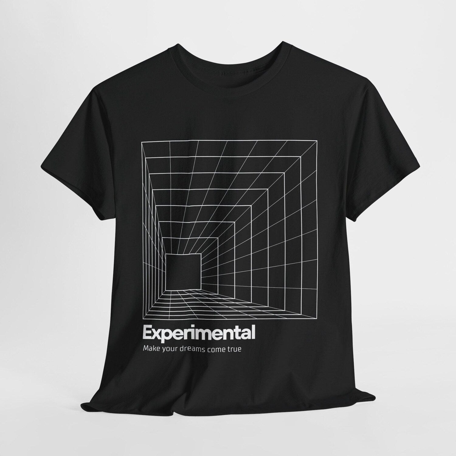 Geometric T-Shirt Unisex Cotton Shirt, Minimalist 3D Design, Experimental Pattern, Modern Casual Shirt
