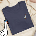 Propeller Hat Goose Embroidered T-Shirt: Lightweight Cotton, Unisex Fit