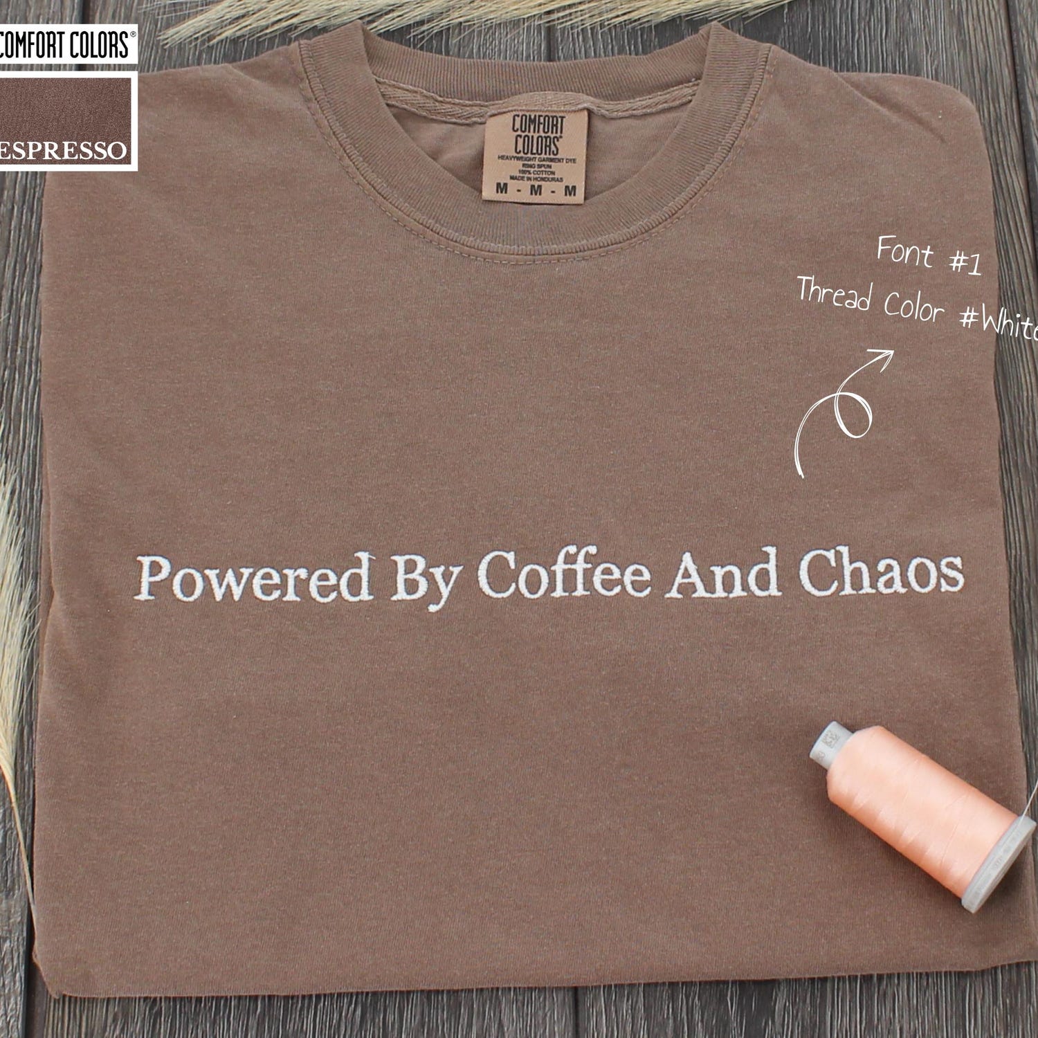 Custom Comfort Colors T-Shirt, Personalized Embroidered Tee, Custom Embroidery Gift, Mother's Day Gifts