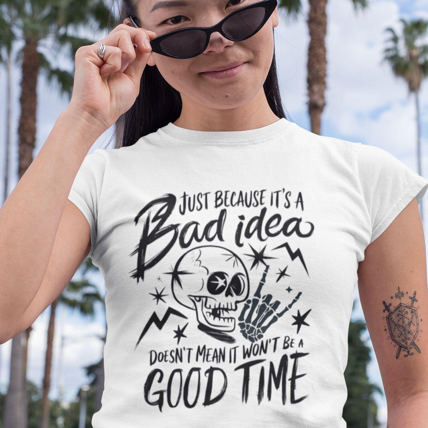 Just Because It's A Bad Idea Unisex Tee - Trendy T-Shirt, Funny T-Shirt, Graphic T-Shirt, Custom T-Shirt, Minimalist T-Shirt