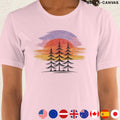 Nature Sunset Minimalist T-Shirt for Women & Men, Casual Graphic Tee, Outdoor Lovers Summer Style Shirt