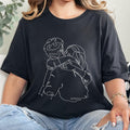 Emotional One Line Couple Hug Shirt, Minimalist Love T-Shirt, Anniversary Gift, Aesthetic Romantic Tee, Unisex Tee, One line art, Unisex Tee