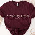 Saved by Grace Shirt – Ephesians 2:8 Bible Verse Tee – Christian Minimalist T-Shirt – Faith-Based Inspirational Scripture Top