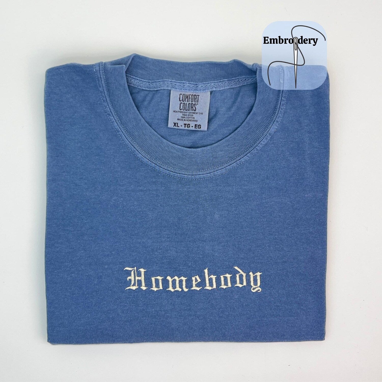 Custom Embroidered Tshirt, Personalized Embroidered Shirts, Embroidered Comfort Colors Tee, Custom Embroidery, Gift for Her, Halloween Shirt