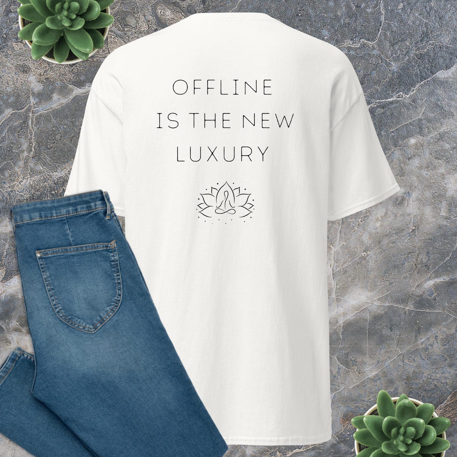 Offline Is the New Luxury – Minimalist T-Shirt | Soft Unisex Fit | Mindfulness Clothing