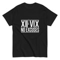 Motivational Men's Minimalist T-Shirt - No Excuses Roman Numeral Design - Athletic Casual Fitness Tee