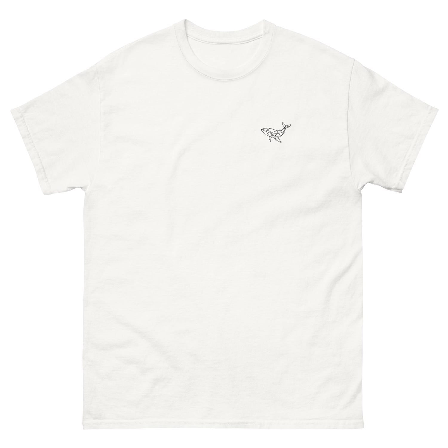 Geometric Whale T Shirt Mens Womens Ocean Animal Graphic Tee Minimalist Design