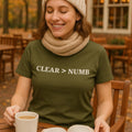 Minimalist T-Shirt, Cotton Blend Unisex, Clear > Numb Tee