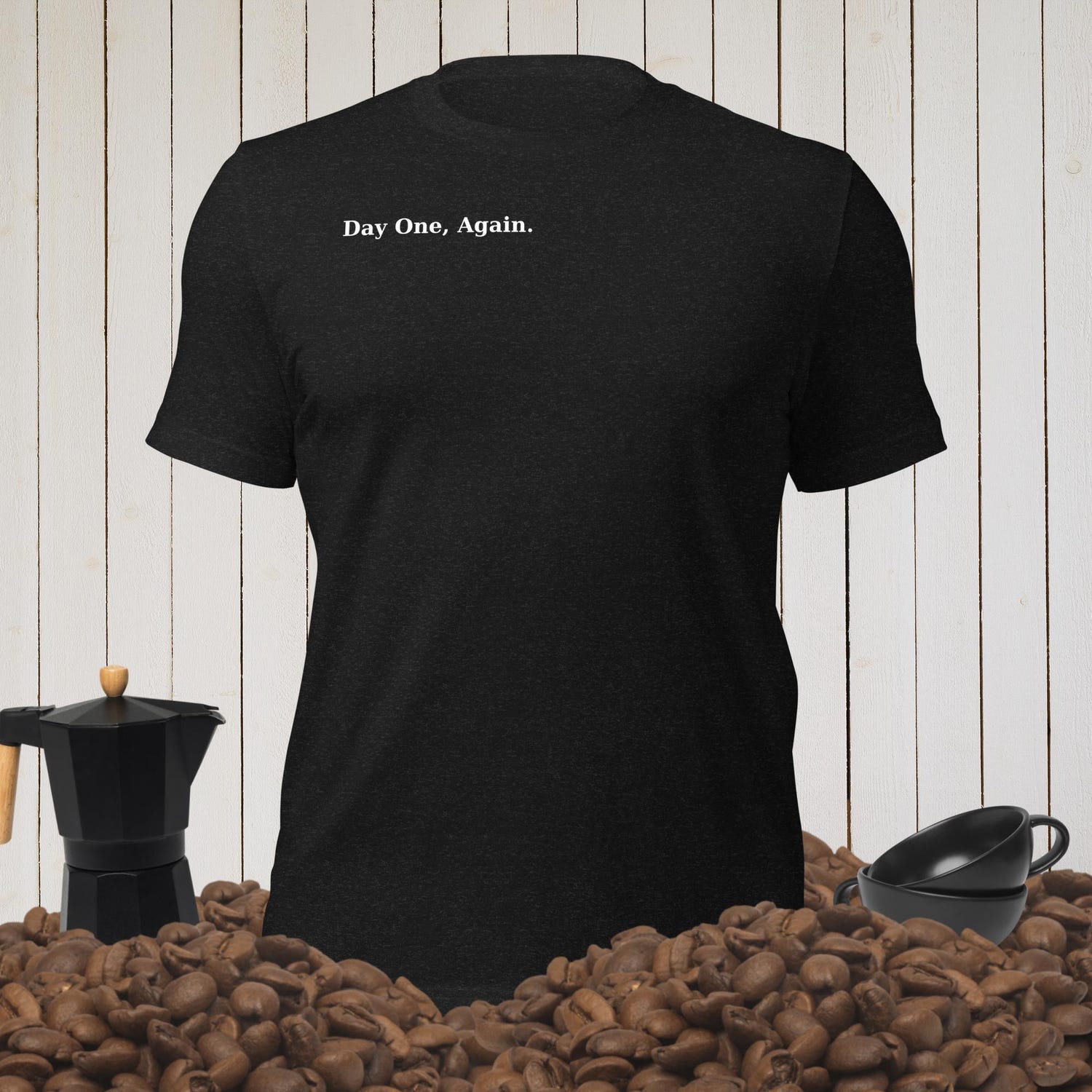 Minimalist T-Shirt, Cotton Unisex, Day One Again Tee