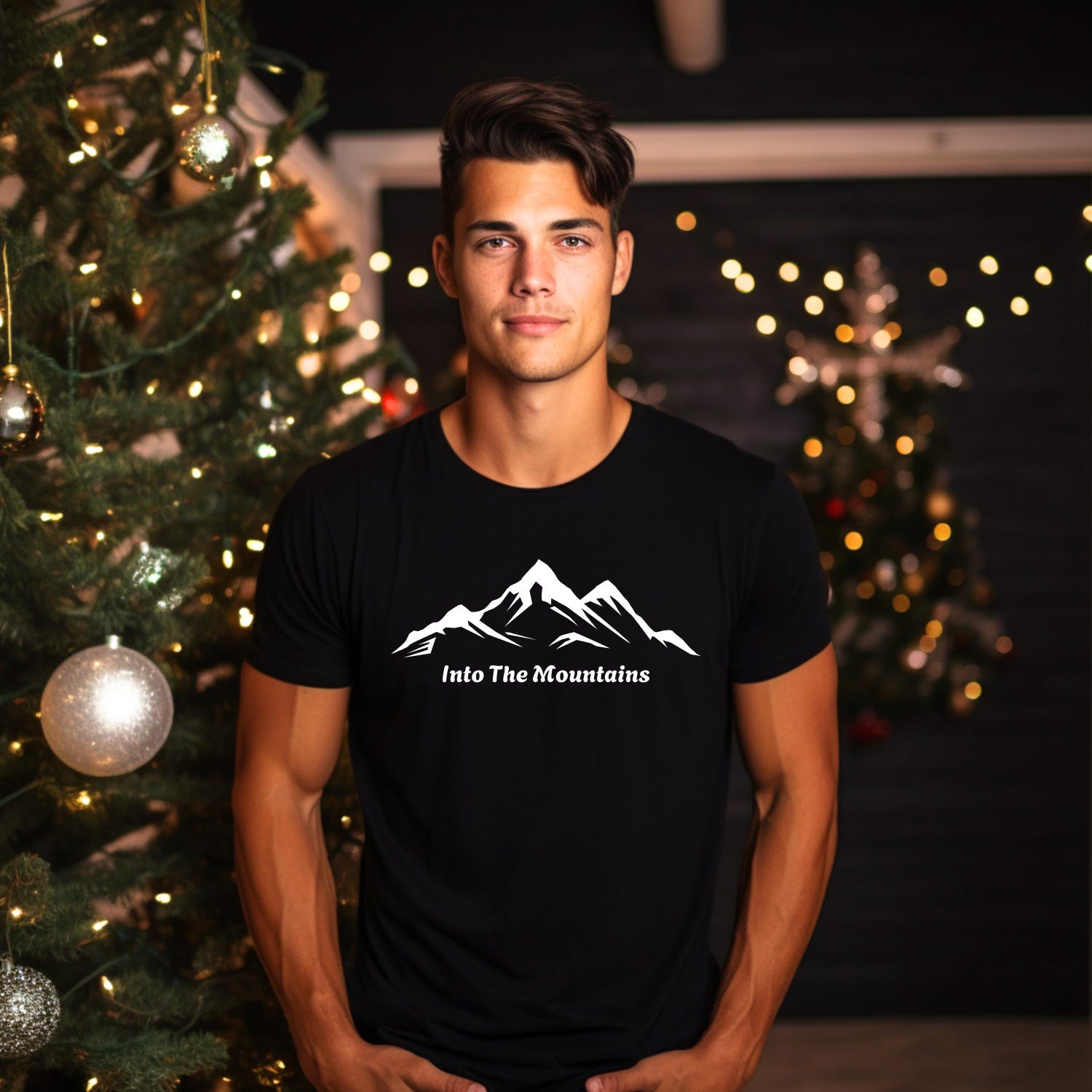 Himalaya Mountains Minimalist T-Shirt, Nature Lover Gift, Mountain Range Peaks, Wild Free Adventure, Creative Customizable Design