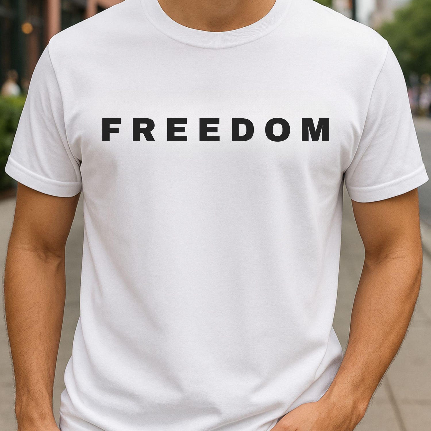 Minimalist Freedom Graphic T-Shirt, Unisex Cotton Statement Tee